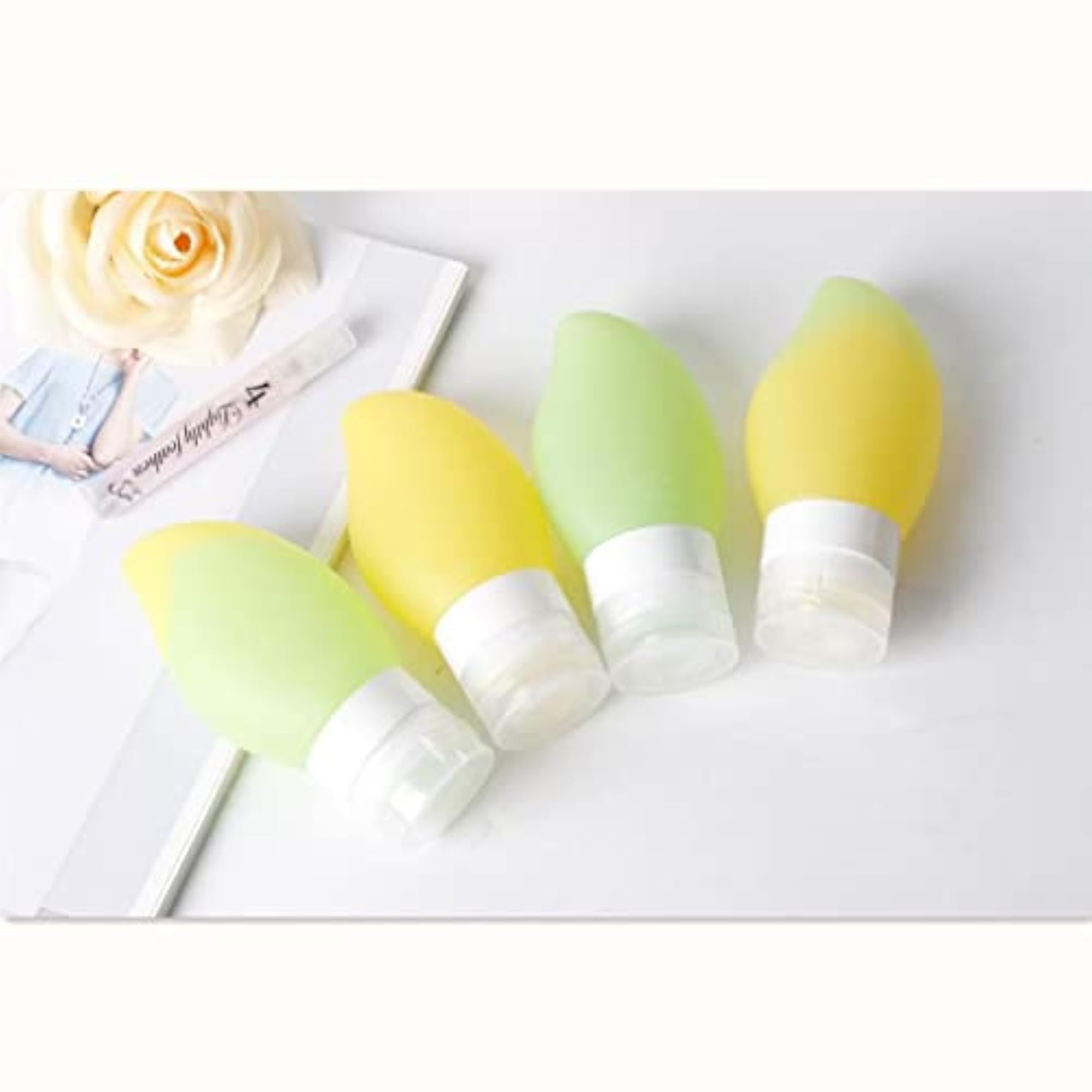 Mini Silicone Travel Container Shampoo Cosmetic Bottle, Green-Yellow Gradient